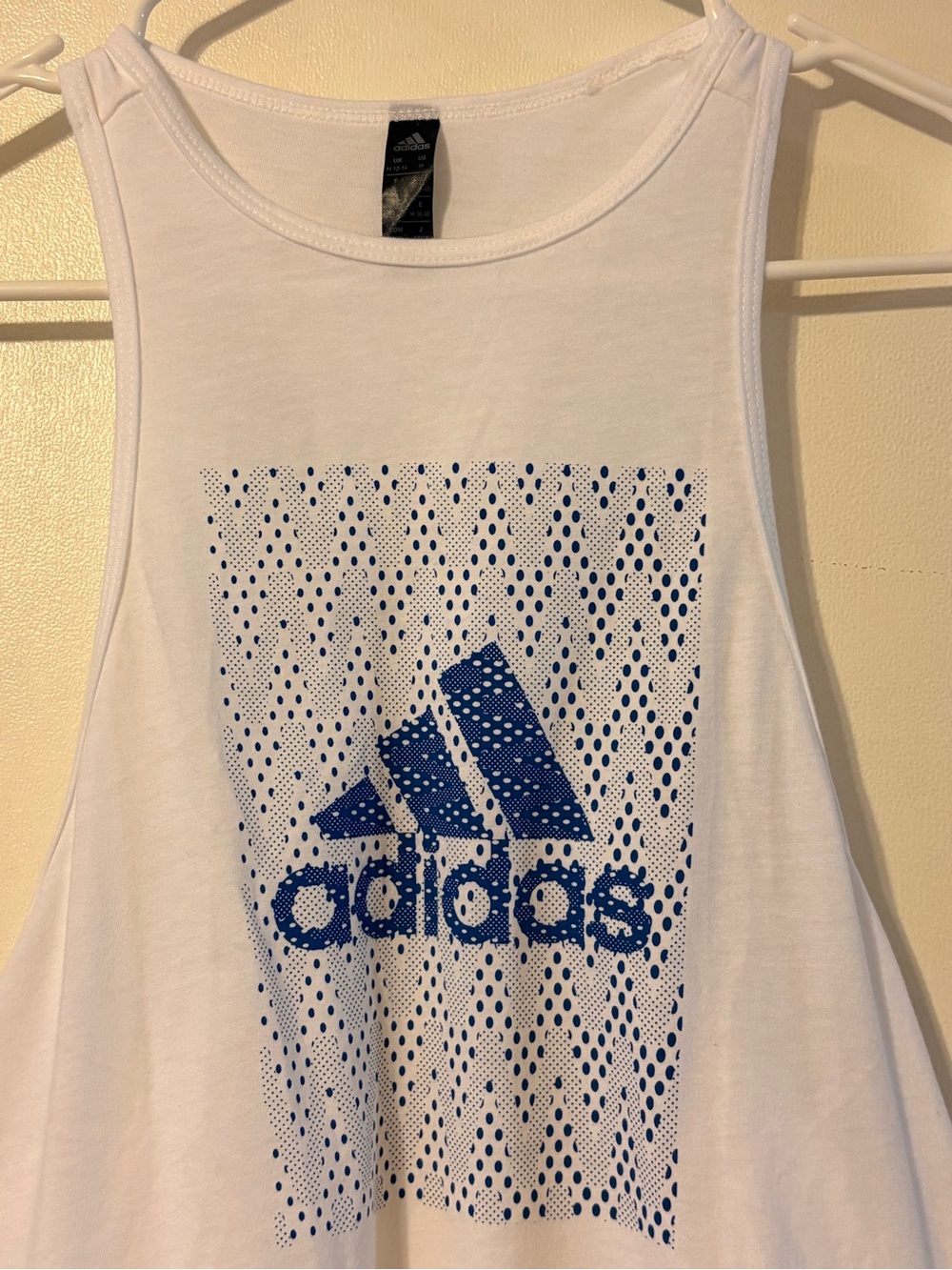 Sporty Athletic Adidas Women's White & Navy Workout Tank